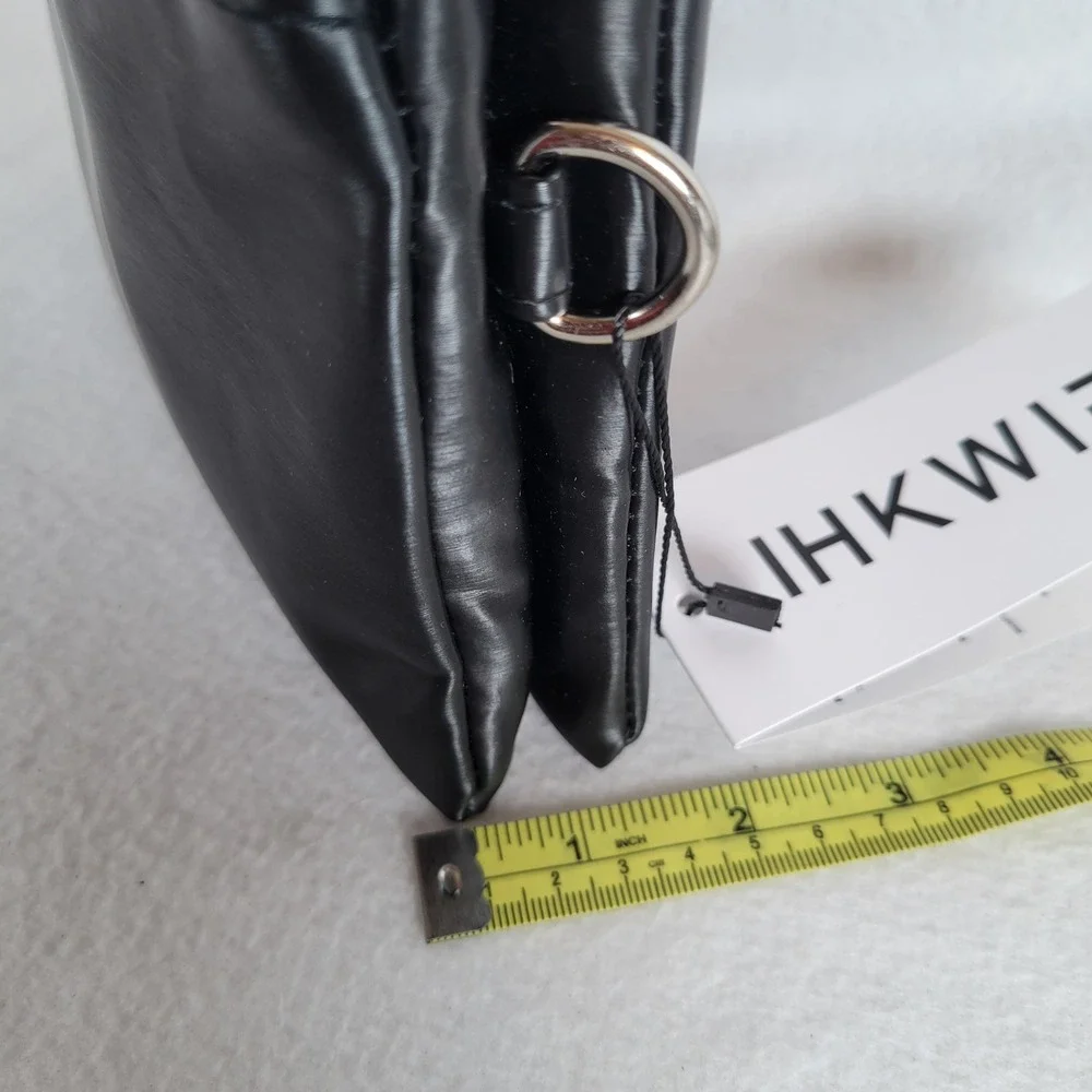 IHKWIP Womens Be Bold RFID Wristlet Crossbody Bag Small Black Travel Nylon Purse